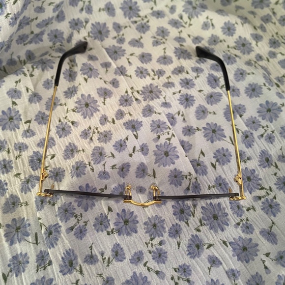 Cartier Gold Tone/Black Panther Rimless Sunglass - Picture 5 of 13